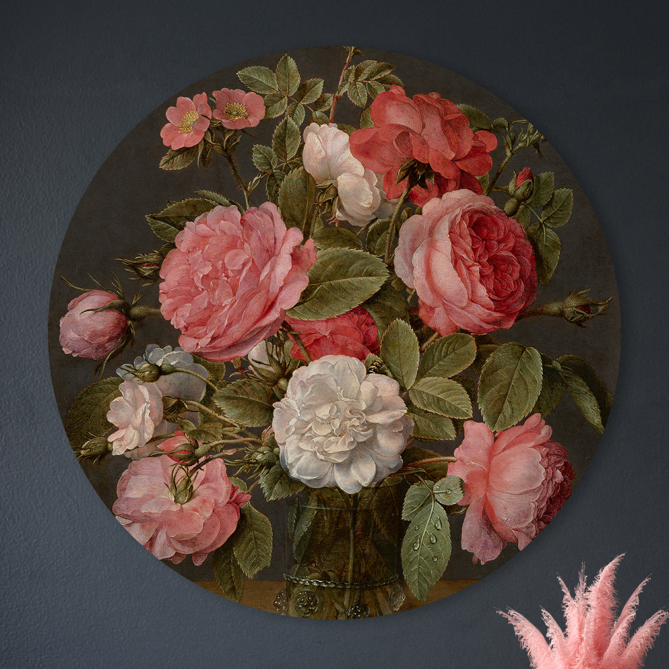 Roses dans un vase en verre - Jacob van Hulsdonck
