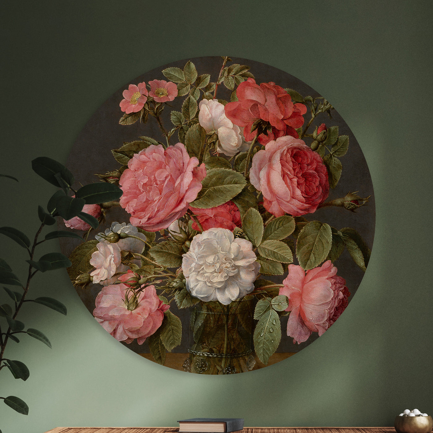 Roses dans un vase en verre - Jacob van Hulsdonck
