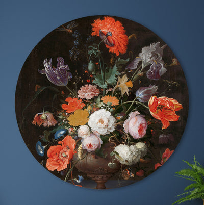 Nature morte avec des fleurs et une montre